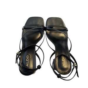 ALDO Black Strappy Women's Chunky Heel Size 7.5 - Box Not Included